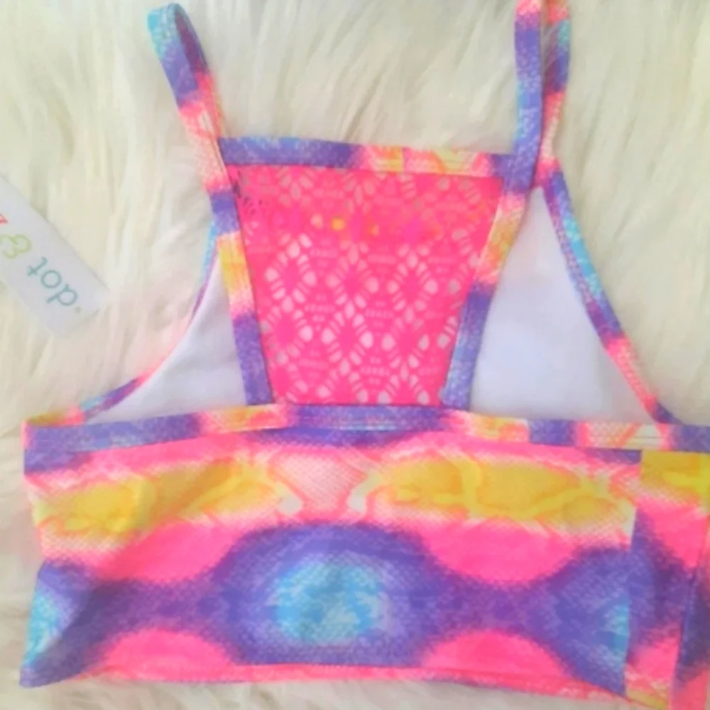 Dot & Zazz Colorful Snakeskin Print Bikini Set - Girls Size 8 - New With Tags